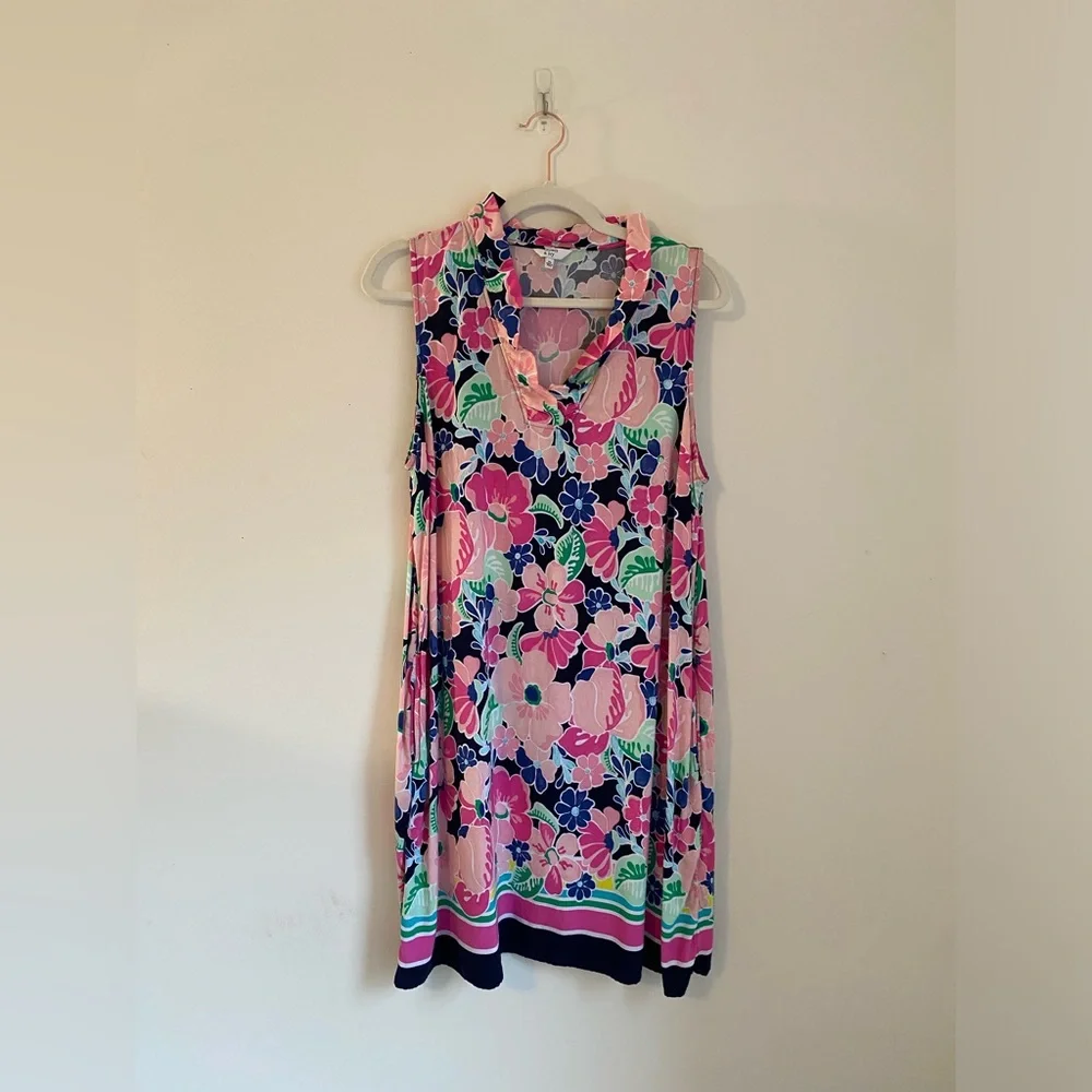 Crown & Ivy pink floral sleeveless dress - Picture 3 of 7